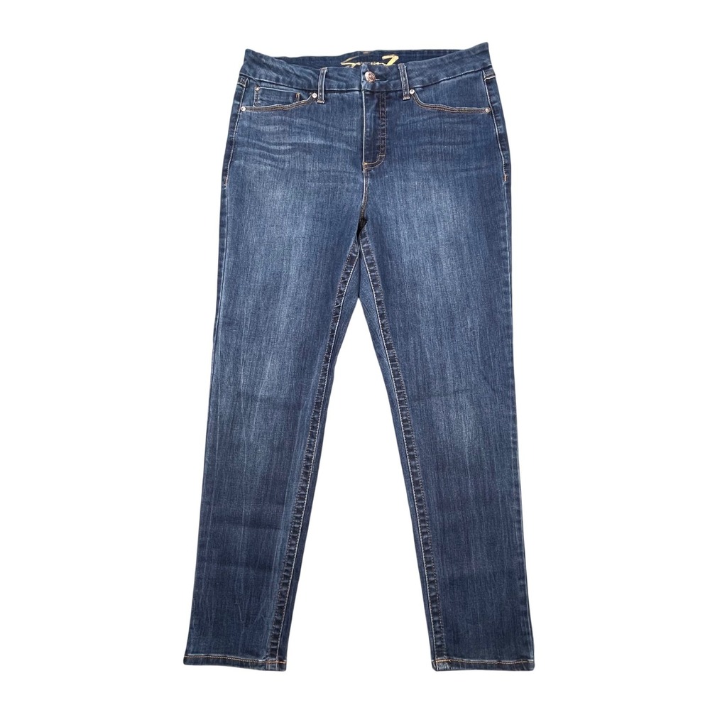 Seven7 Blue Tummyless High Rise Skinny Jeans Women 14
